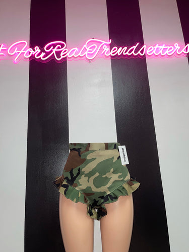 Camo Ruffle Shorts (Pre-Orders ONLY)